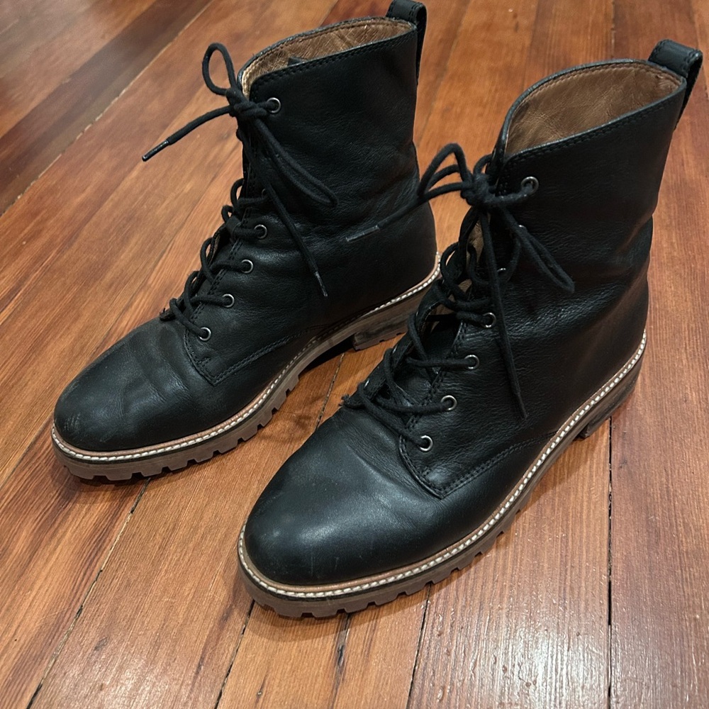 Madewell Black Leather Ankle Boots